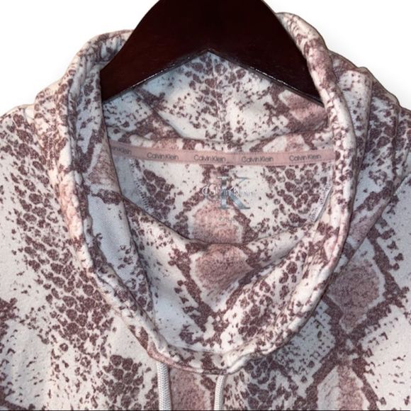 CALVIN KLEIN Snakeskin Print Cowl Neck Sweatshirt - Picture 3 of 9